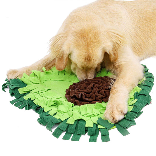 Dog sniffing mat puzzle toy bright green fringe fleece for interactive feeding Sell My Stuff on Tampa Home & Garden Store
