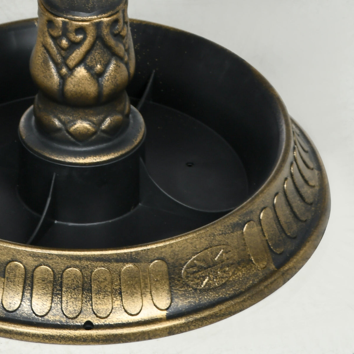 Outsunny 32' antique bronze bird bath with pedestal flower planter base, ornate leaf trim on Tampa Home & Garden Store
