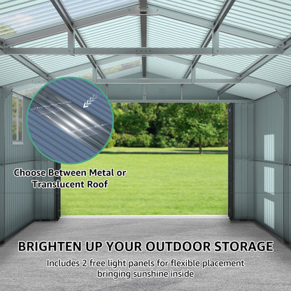 Shed Upgraded 13x20FT Outdoor Storage Shed by HouseOfZazla with metal frame and roof panels on Tampa Home & Garden Store