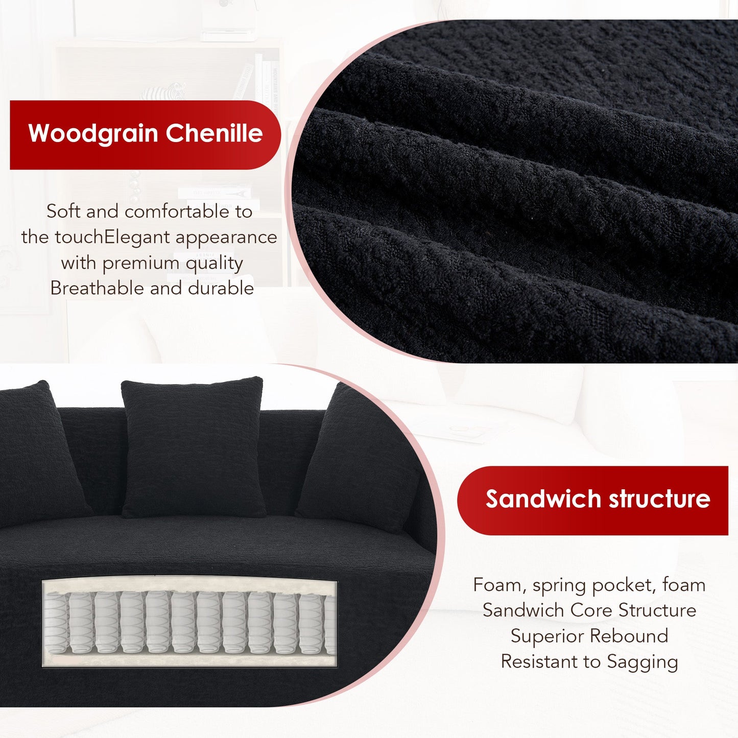 Compression Sponge And Polyester Living Sofa