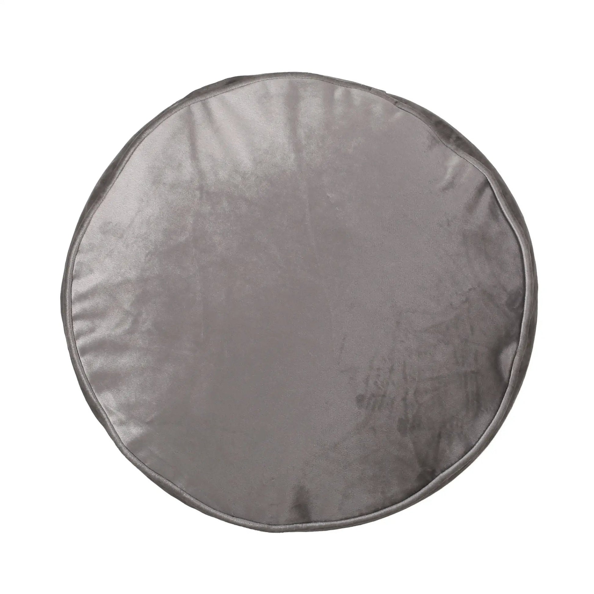 Shimon cylinder pouf ottoman floor cushion in gray velvet by Unique Piece Furniture on Tampa Home & Garden Store