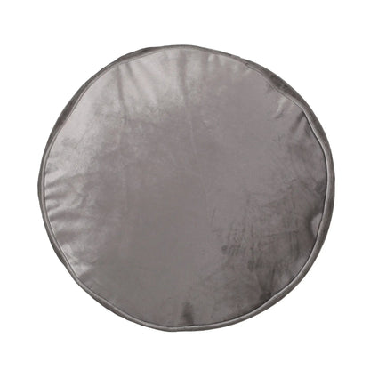Shimon cylinder pouf ottoman floor cushion in gray velvet by Unique Piece Furniture on Tampa Home & Garden Store