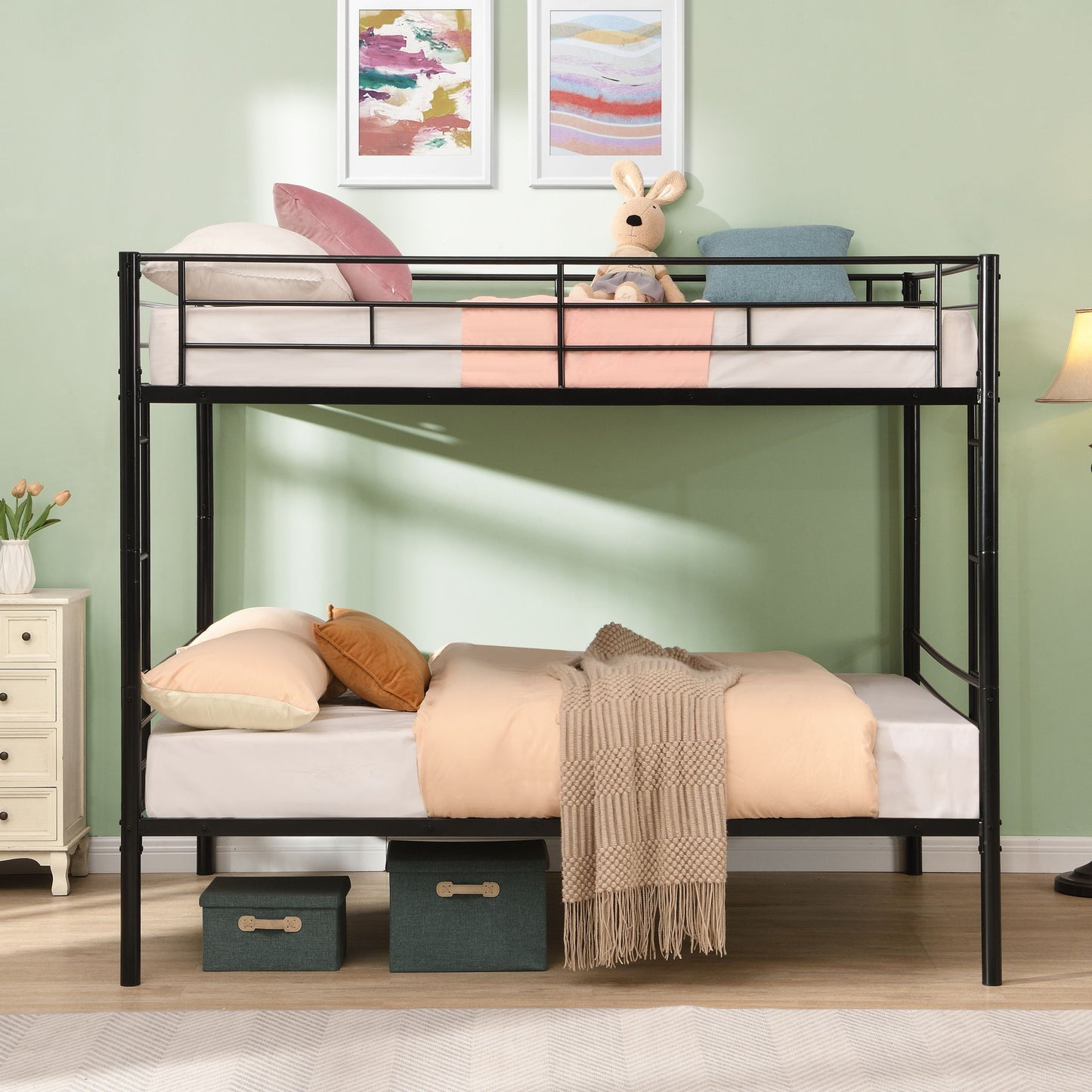 Modern Metal Bunk Bed Full Over Full Black steel frame by HouseOfZazla on Tampa Home & Garden Store