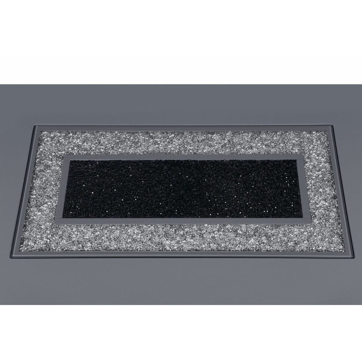 Ariya Bar Table with Glass Inlay, dark gray frame, glittery inset by HouseOfZazla on Tampa Home & Garden Store