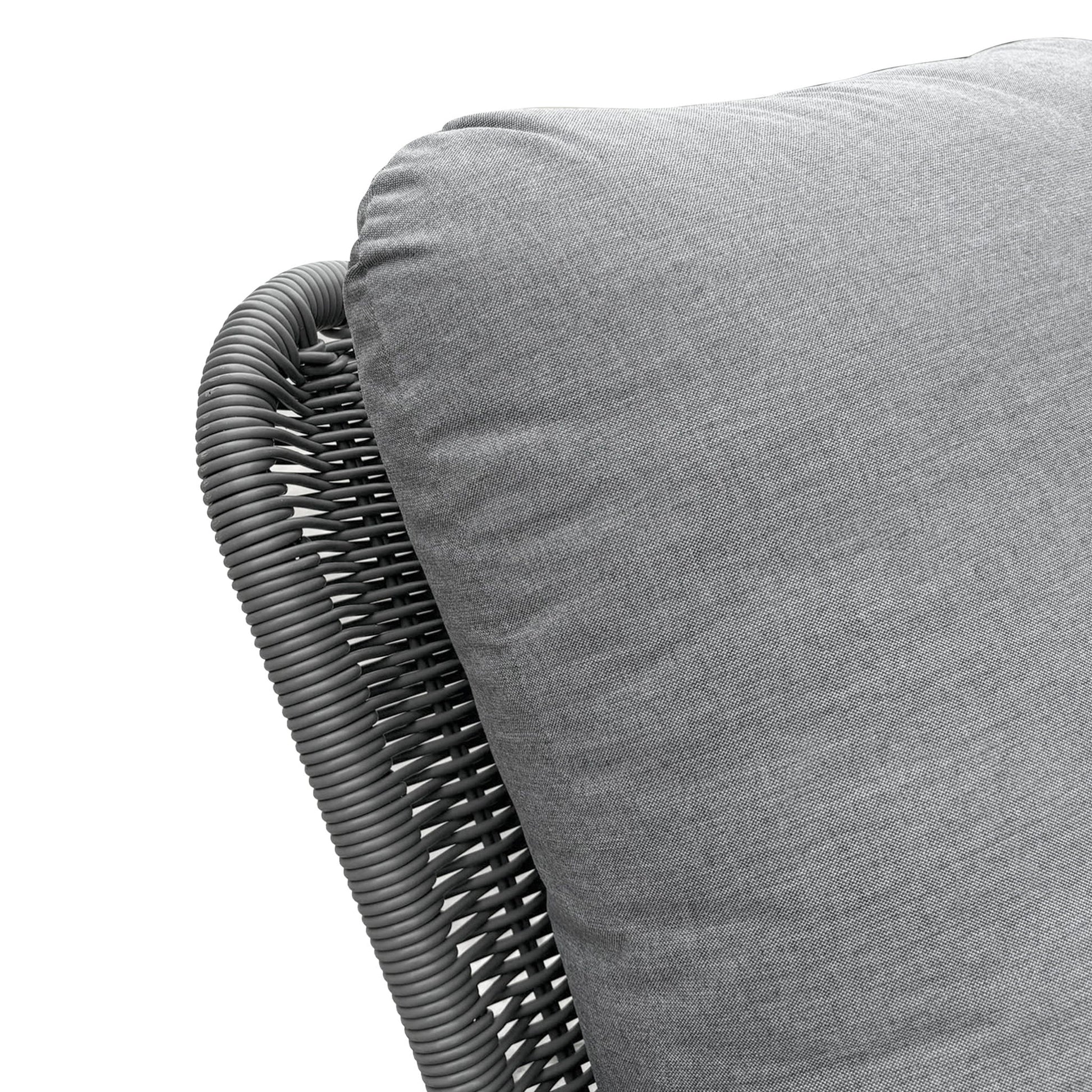 Contemporary wicker rocking chair with grey cushions and wooden frame HouseOfZazla on Tampa Home & Garden Store