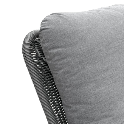 Contemporary wicker rocking chair with grey cushions and wooden frame HouseOfZazla on Tampa Home & Garden Store