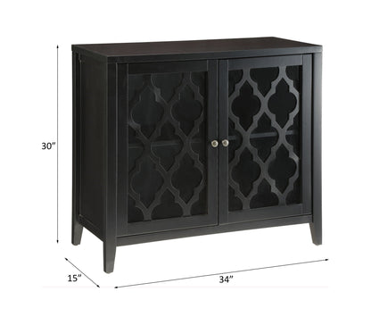 Ceara console cabinet black with lattice panels, HouseOfZazla sideboard on Tampa Home & Garden Store