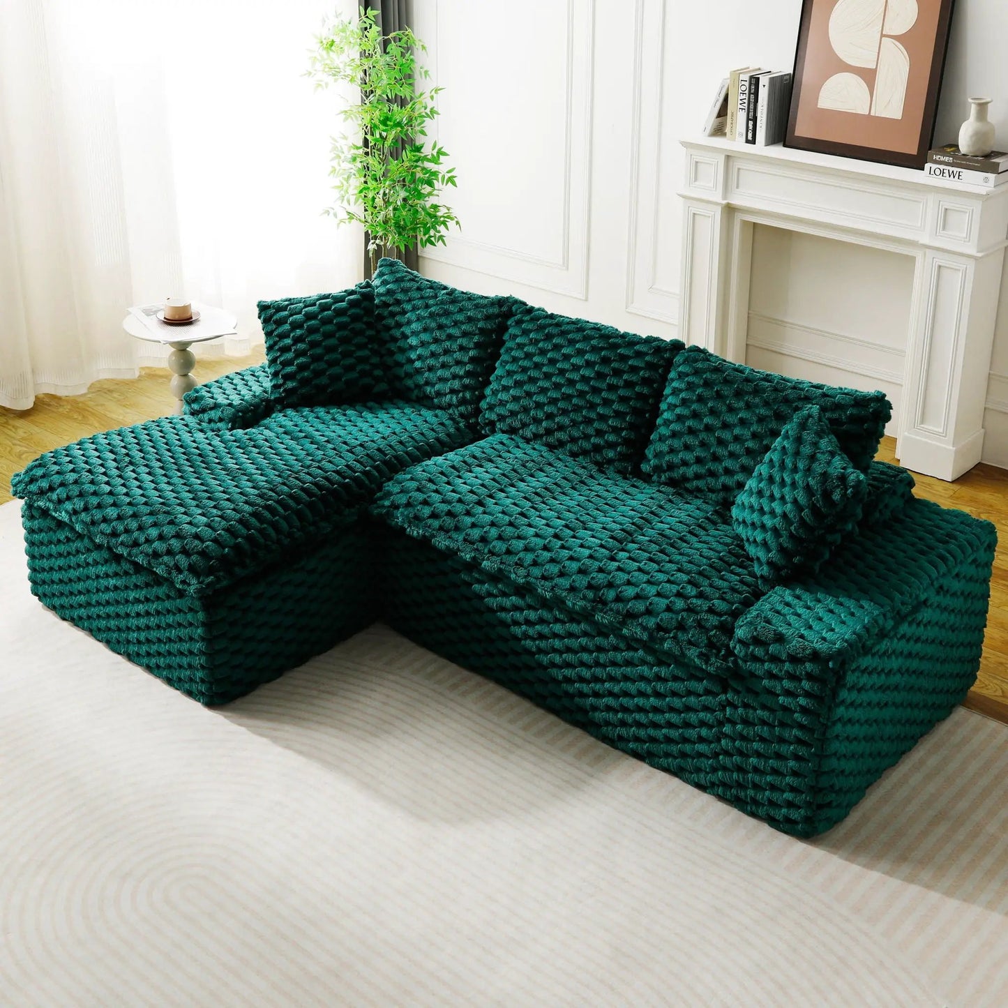 Modular Sofa, Convertible Twin Seat with Chaise