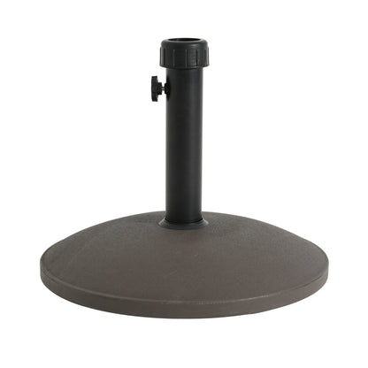 Brown Round Outdoor Umbrella Base and Concrete