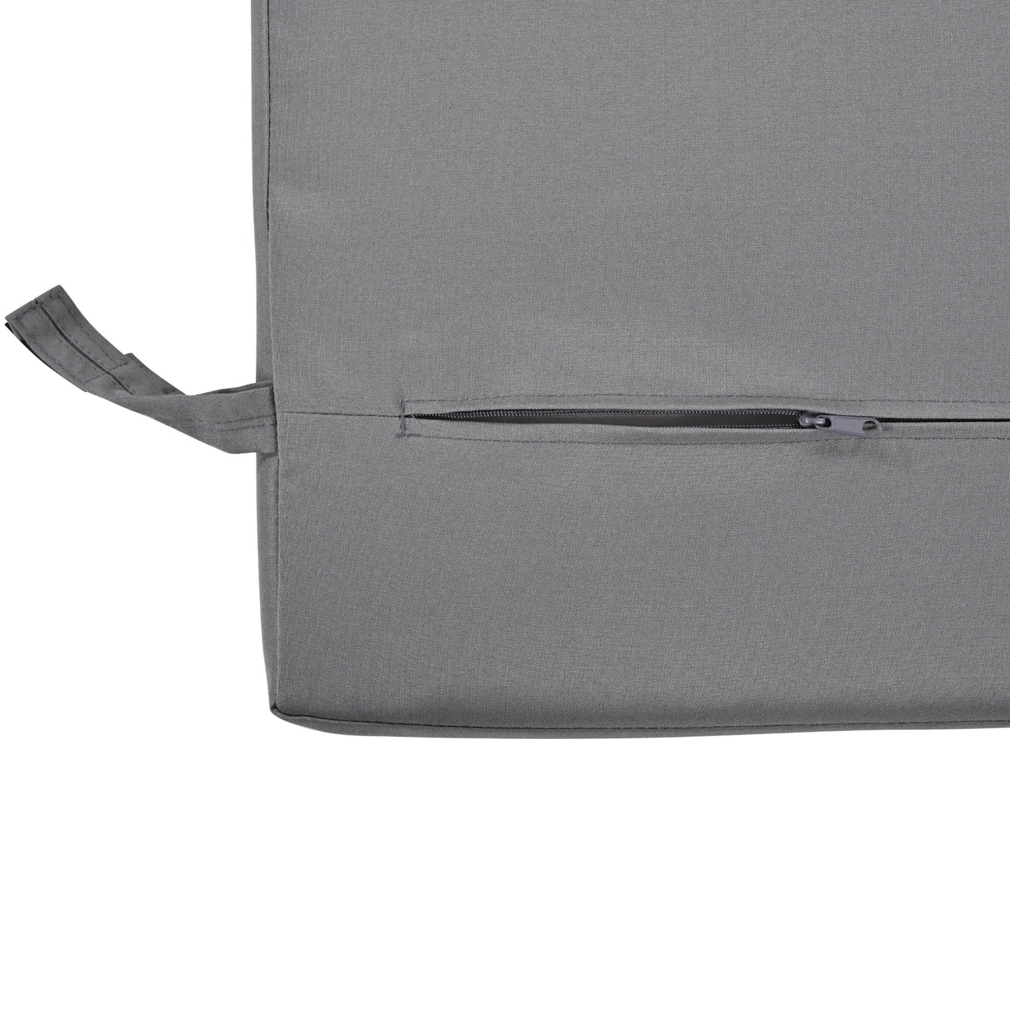U_Style outdoor dining chair cushion in gray fabric with visible zipper and strap on Tampa Home & Garden Store