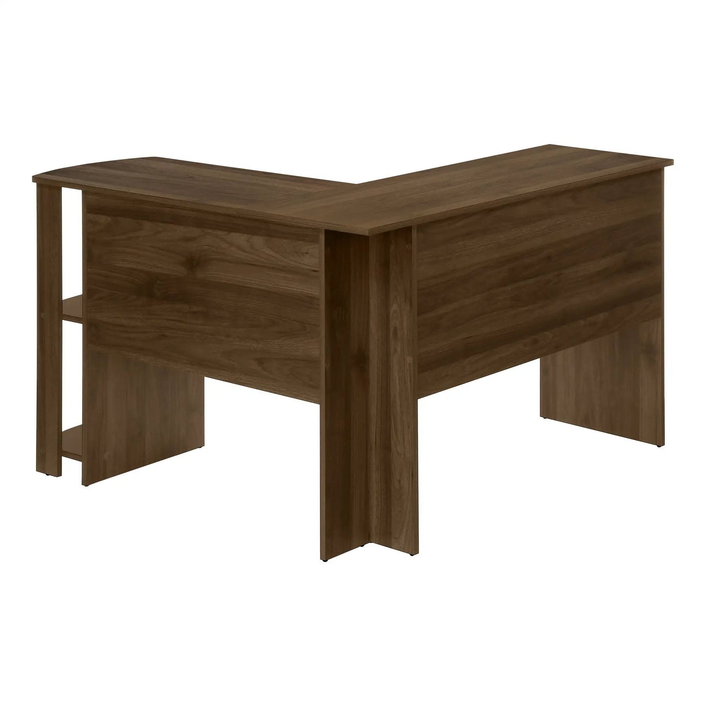 Corner desk walnut L-shaped computer desk with storage shelves Unique Piece Furniture on Tampa Home & Garden Store
