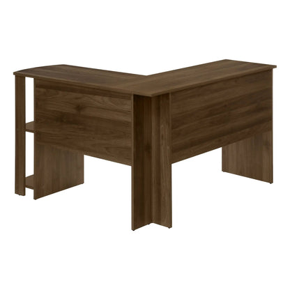 Corner desk walnut L-shaped computer desk with storage shelves Unique Piece Furniture on Tampa Home & Garden Store