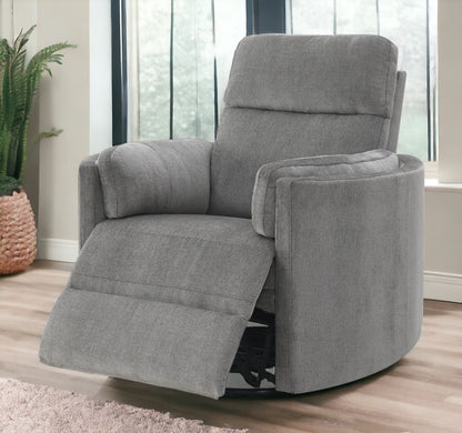 Sagen charcoal chenille glider recliner with swivel in gray upholstery on Tampa Home & Garden Store