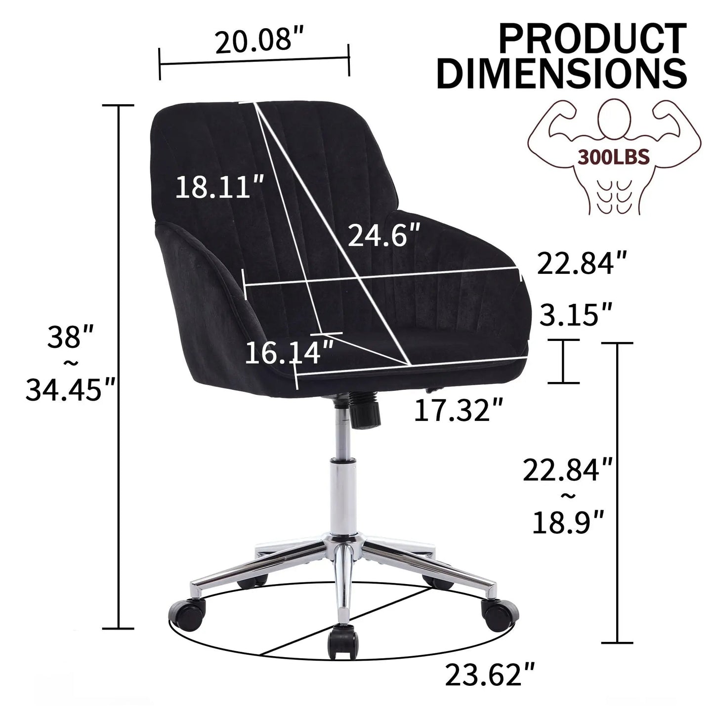 Adjustable Ergonomic Chair With Swivel Backrest