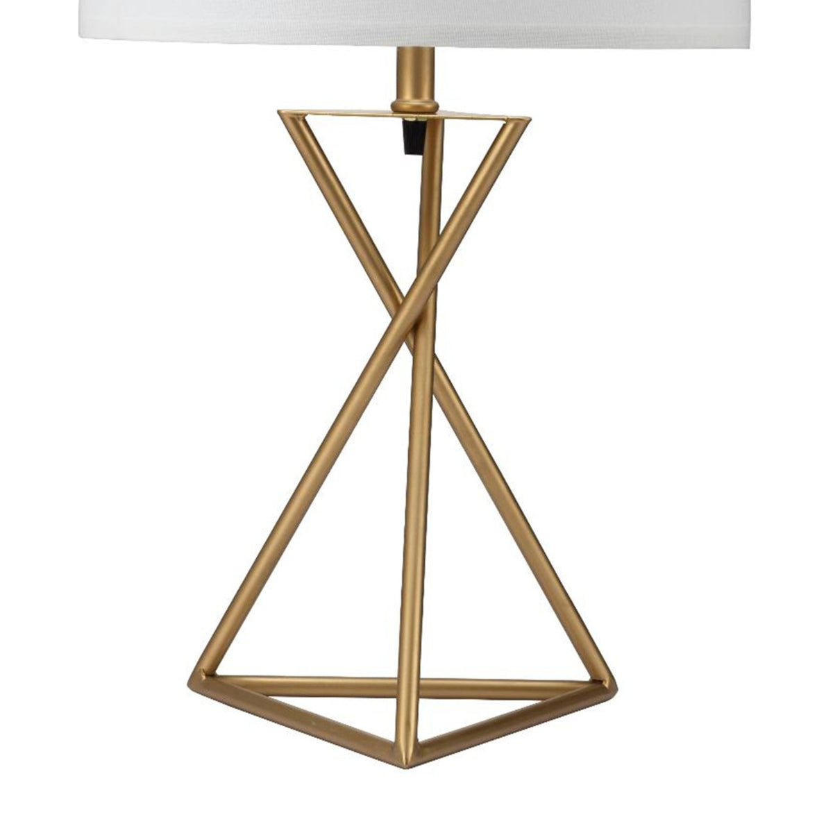 Ester mid-century metal table lamp in matte gold with geometric tripod base HouseOfZazla on Tampa Home & Garden Store