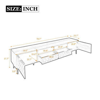 TV stand in walnut for 85-inch TVs with closed storage and soft-close hinges on Tampa Home & Garden Store
