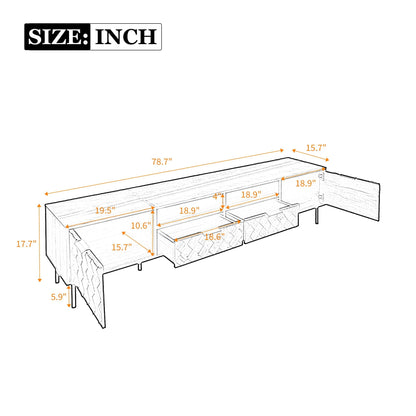 TV stand for TVs up to 85 inches in walnut with closed storage and multiple drawers on Tampa Home & Garden Store