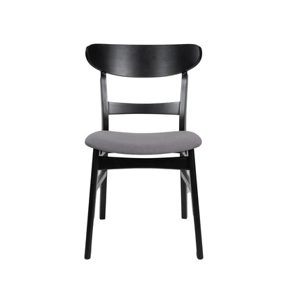 Modern dining chair with dark gray upholstered seat and black wood frame by HouseOfZazla on Tampa Home & Garden Store