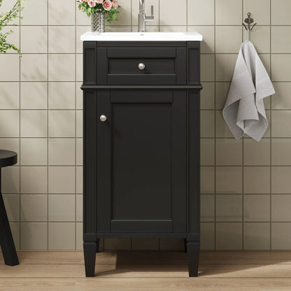 French Style Vanity With Sink and Solid Wood Legs