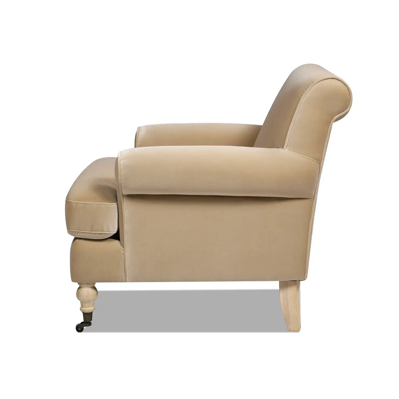 Alana Lawson Accent Arm Chair with casters in beige fabric by Unique Piece Furniture on Tampa Home & Garden Store