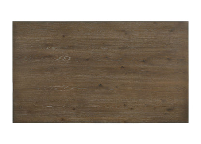 Farren Weathered Oak Dining Table top in dark brown wood grain finish by HouseOfZazla on Tampa Home & Garden Store