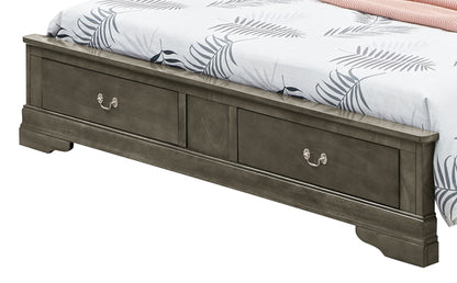 HouseOfZazla storage bed with panel sleigh design and under-bed drawers in gray finish on Tampa Home & Garden Store