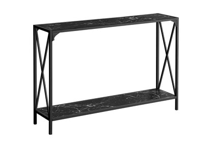 Accent console table with black marble top, metal frame and cross sides Unique Piece Furniture on Tampa Home & Garden Store