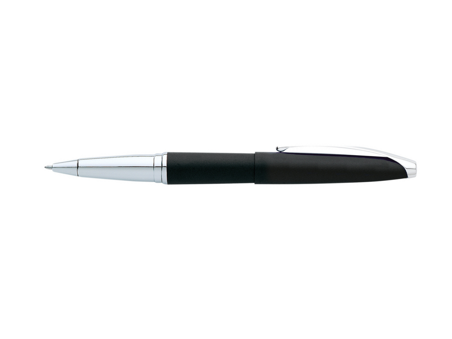 ATX Basalt Black rollerball pen with black grip and chrome accents on Tampa Home & Garden Store