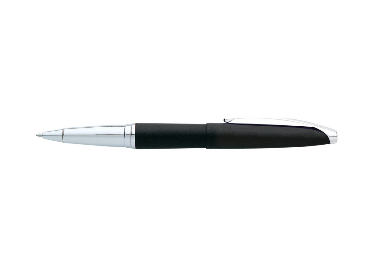 ATX Basalt Black rollerball pen with black grip and chrome accents on Tampa Home & Garden Store