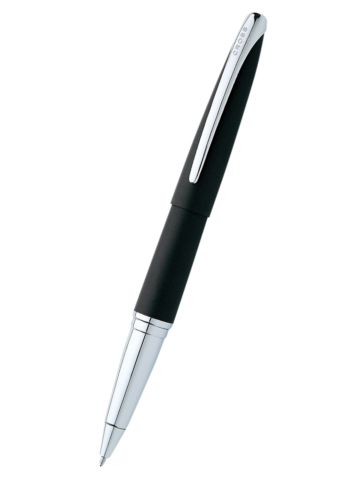 ATX Basalt Black Rollerball Pen by A.T. Cross with chrome clip and tip on Tampa Home & Garden Store