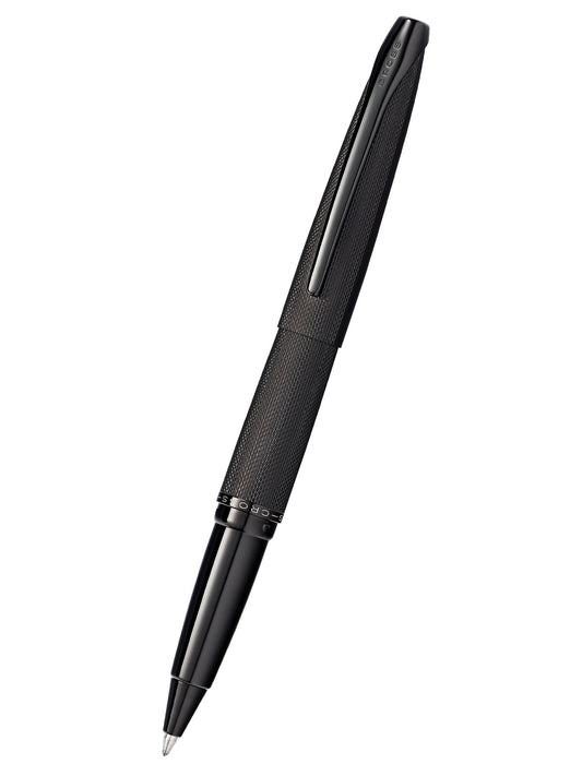 ATX Brushed Black Rollerball Pen by A.T. Cross, black textured body with clip on Tampa Home & Garden Store