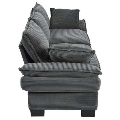 Modern Corduroy Sofa and the Curved Frame