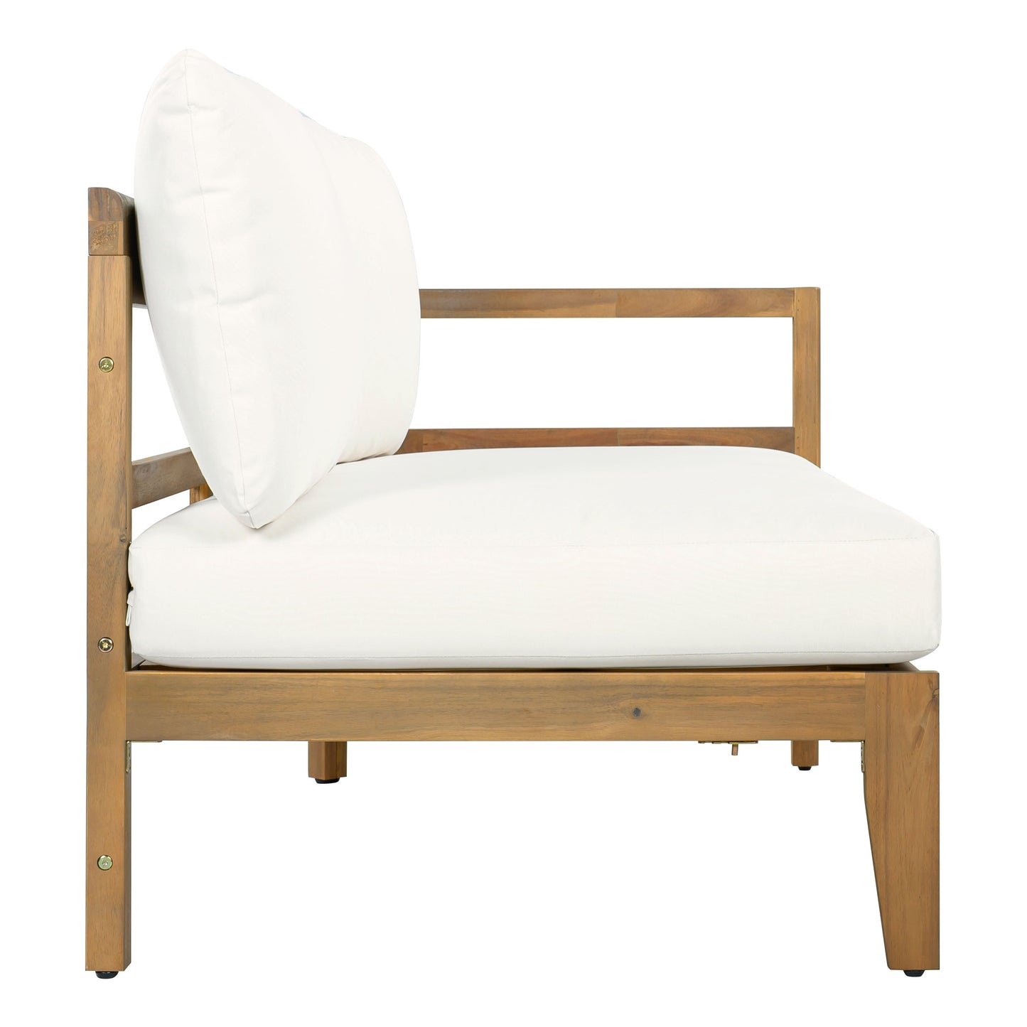 Outdoor Acacia Wood Six Seater Sectional Sofa