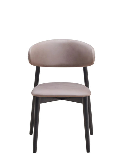 Lanae Gray Polished Microfiber Side Chair Set of 2