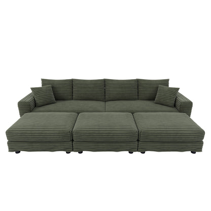 Convertible Sofa With Deep Seat and Pillows