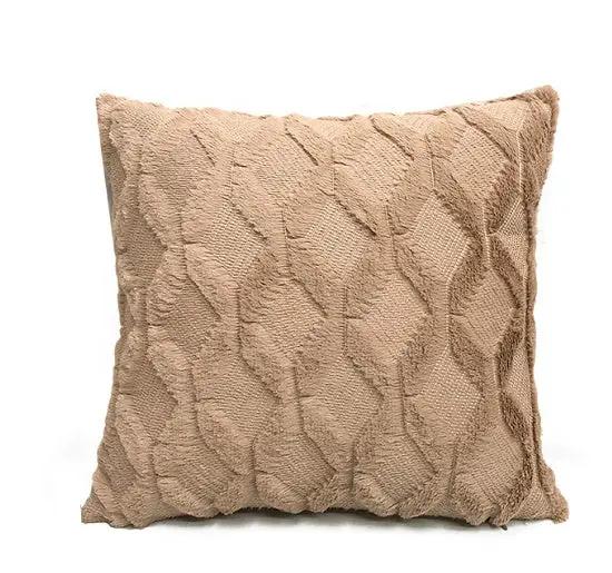 Plush Solid Color Sofa Pillowcase for Living Room