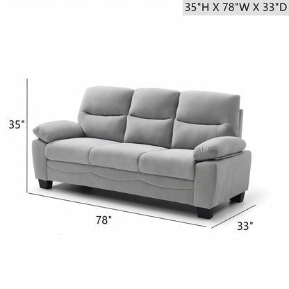 Summerton sofa with pillow-top arms in light gray fabric, stationary 78in wide on Tampa Home & Garden Store