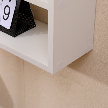 Bookshelf, Freestanding Wood Open Bookcase with 5 Cubes, with 2 keyhole hangers, Home Office Décor Rectangular Storage - Tampa Home & Garden Store