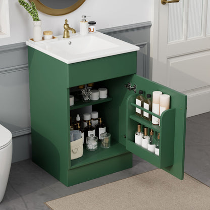 Bathroom vanity with sink, green cabinet, adjustable shelf by HouseOfZazla on Tampa Home & Garden Store
