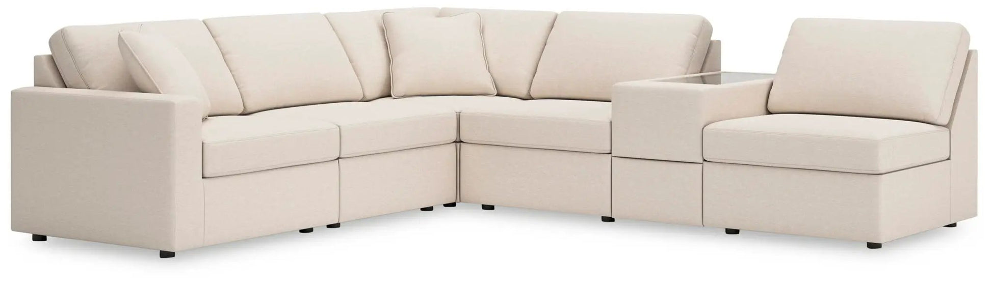 Modmax Sectional Oyster beige fabric, stationary modular sofa by Unique Piece Furniture on Tampa Home & Garden Store