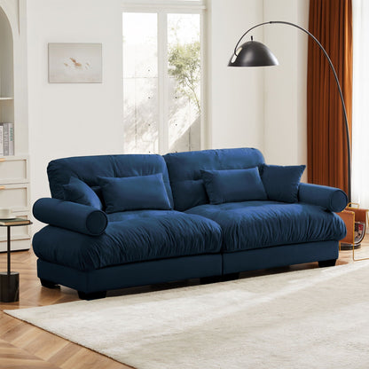 Large Modern Sofa With Cloud Comfort And Pillows
