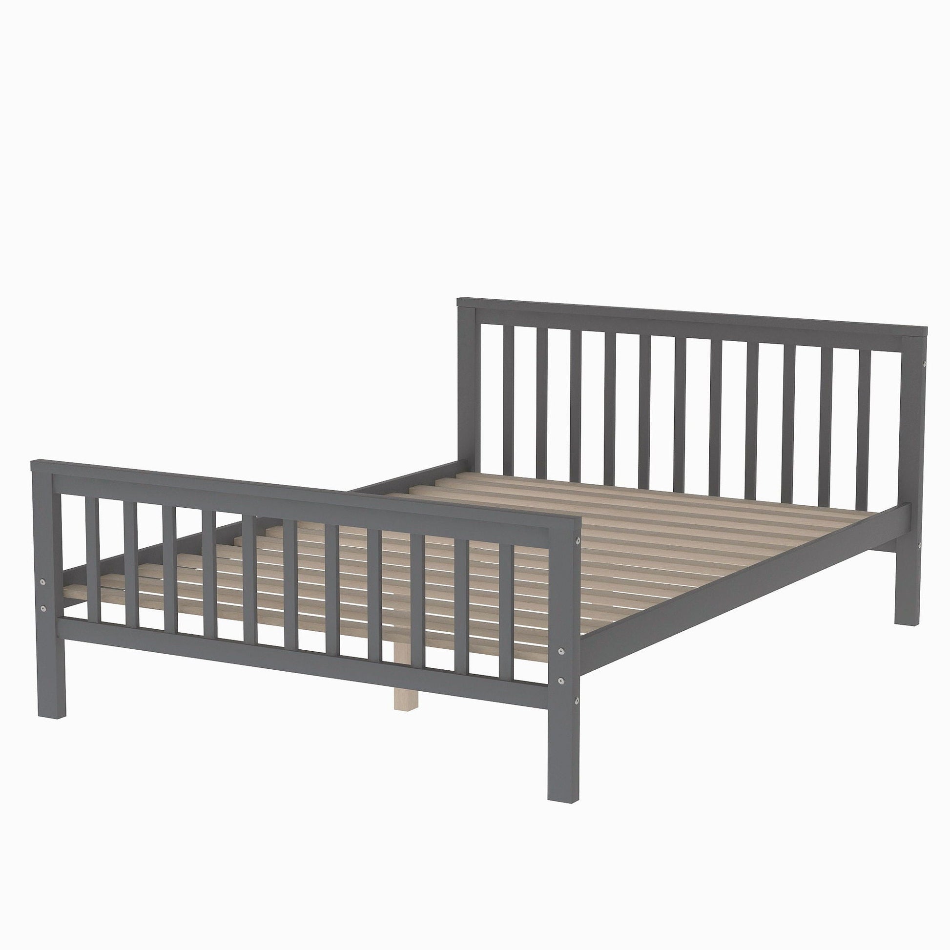 Loft Bed With Staircase And Storage gray metal frame by HouseOfZazla with slat mattress supports on Tampa Home & Garden Store