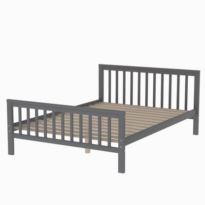 Loft Bed With Staircase And Storage gray metal frame by HouseOfZazla with slat mattress supports on Tampa Home & Garden Store