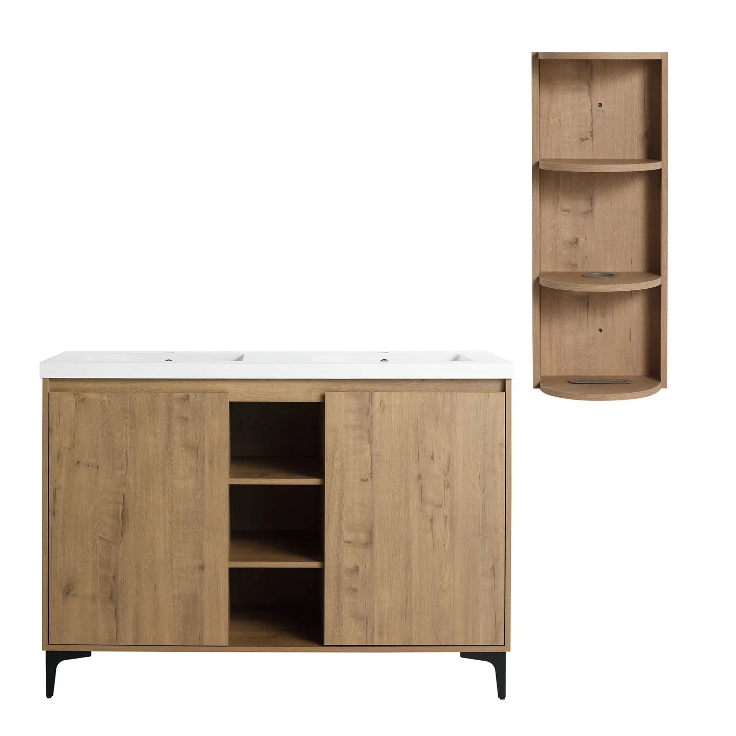 Elegant 48 Inch Vanity With Double Resin Sink