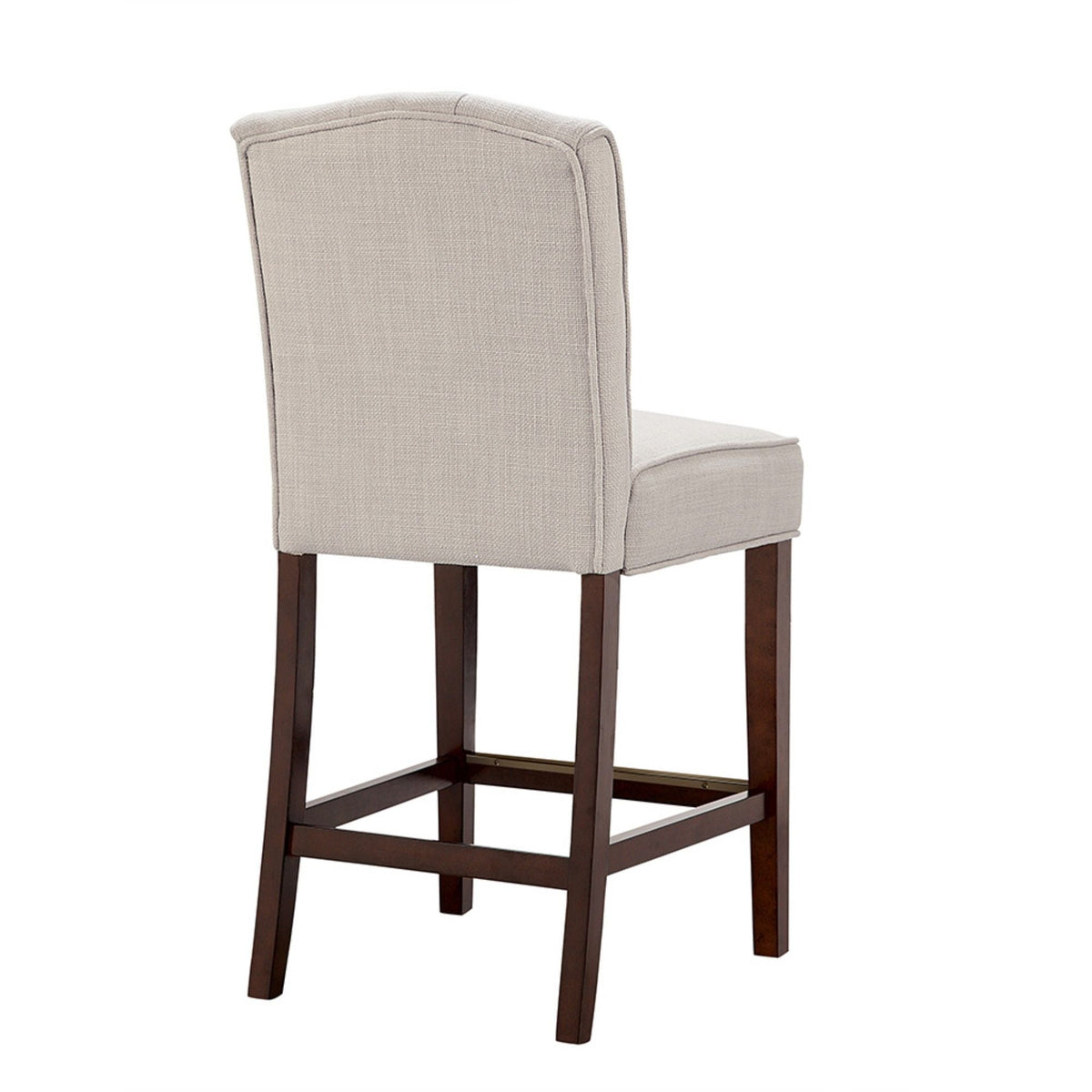 Tufted Counter Stool tan fabric with button tufted back, 24–27 in counter height by HouseOfZazla on Tampa Home & Garden Store