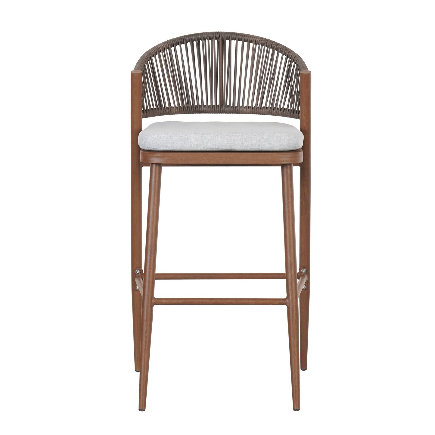 Outdoor Bar Stools With Scallop Cushion And Frame