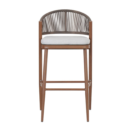 Outdoor Bar Stools With Scallop Cushion And Frame