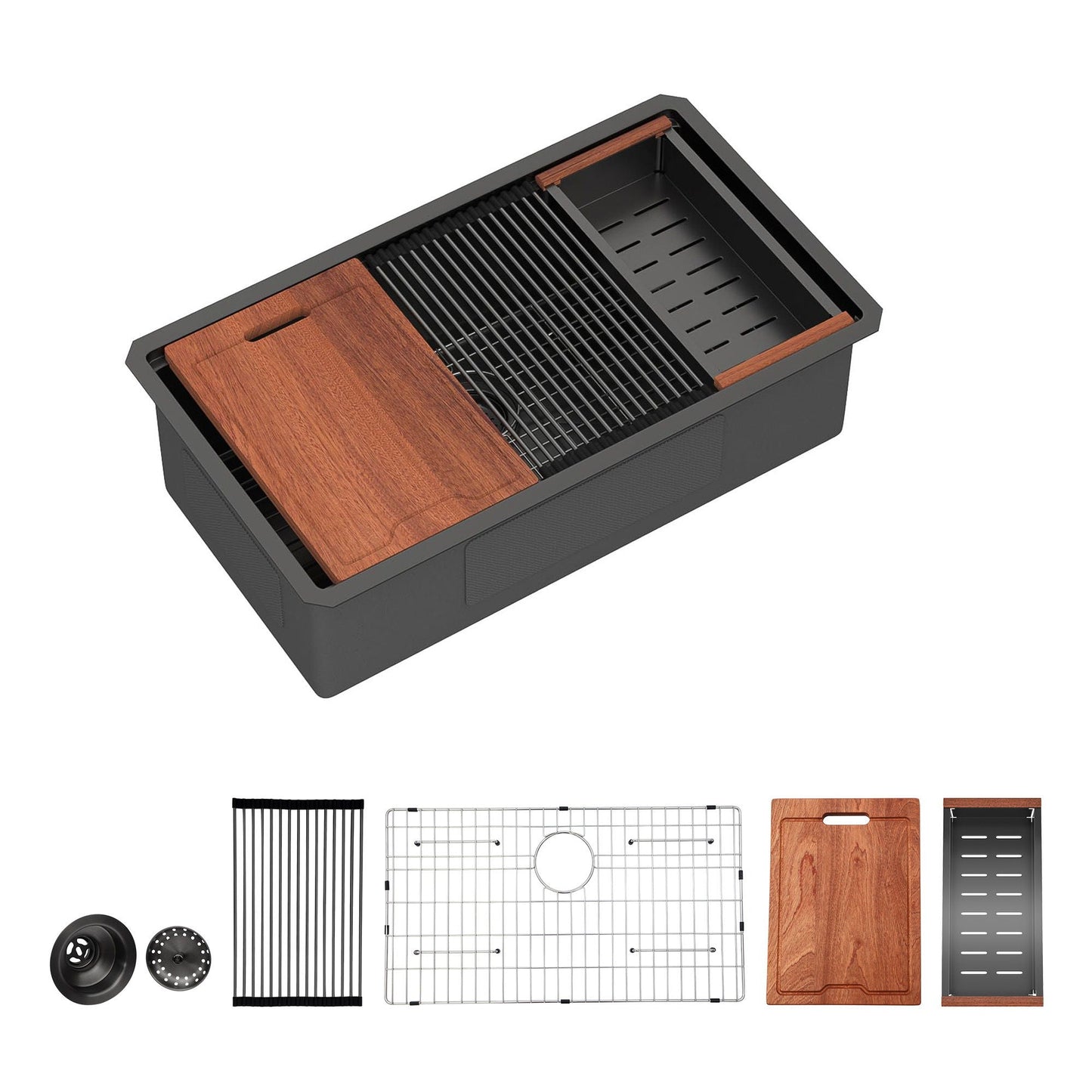 Single Bowl Workstation Sink with Stainless Steel