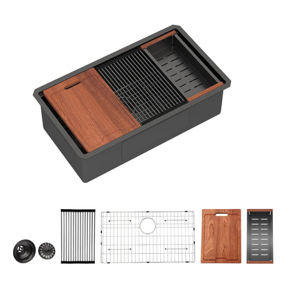 Single Bowl Workstation Sink with Stainless Steel