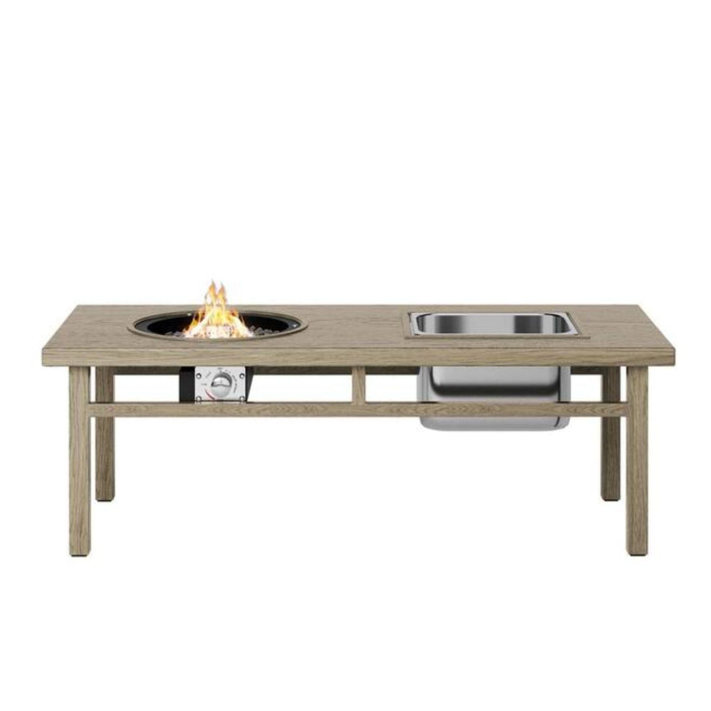 Outdoor Propane Fire Pit and Ice Bucket Table